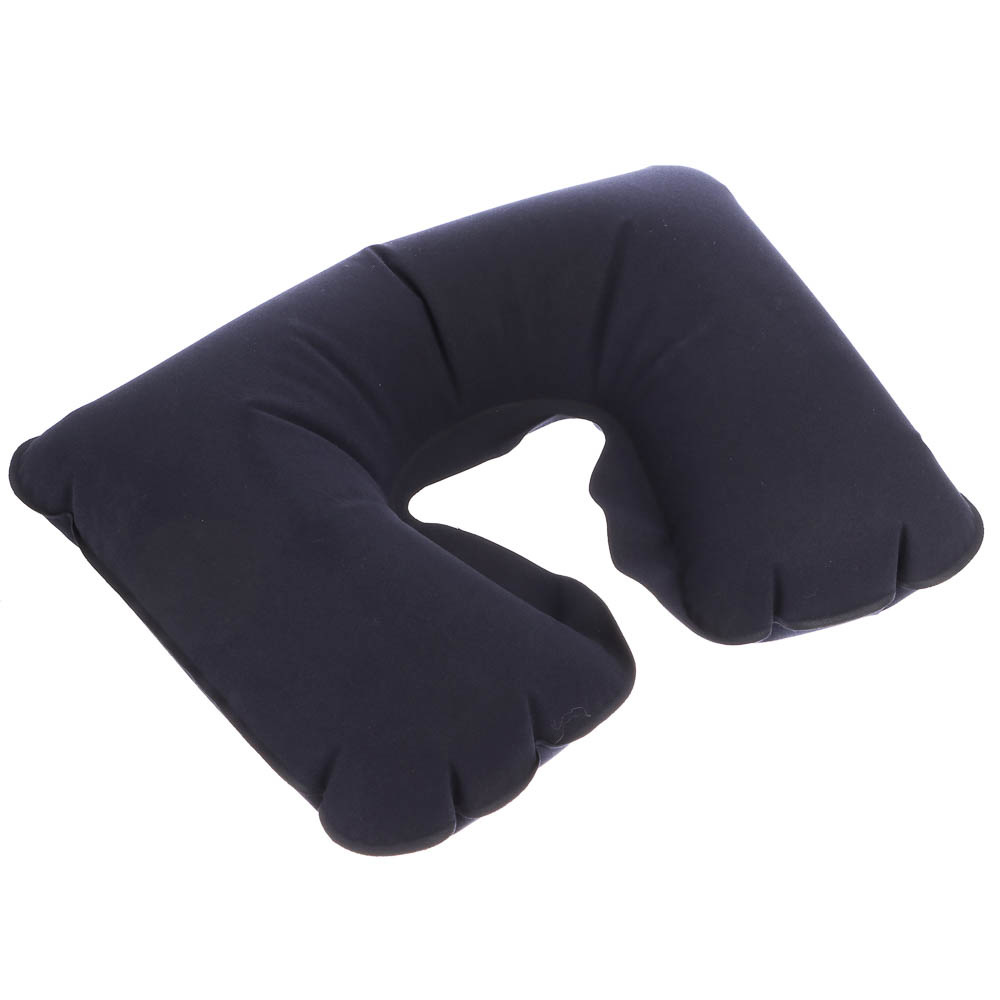 Подушка дорожная надувная тм BY SPORT, 38x25см, ПВХ, черная - #1
