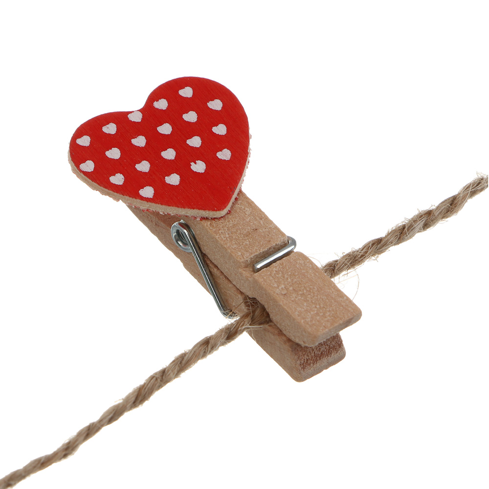 Прищепки декоративные, 3,5x0,7 см, набор 10 шт., дерево, 3 диз. - #6