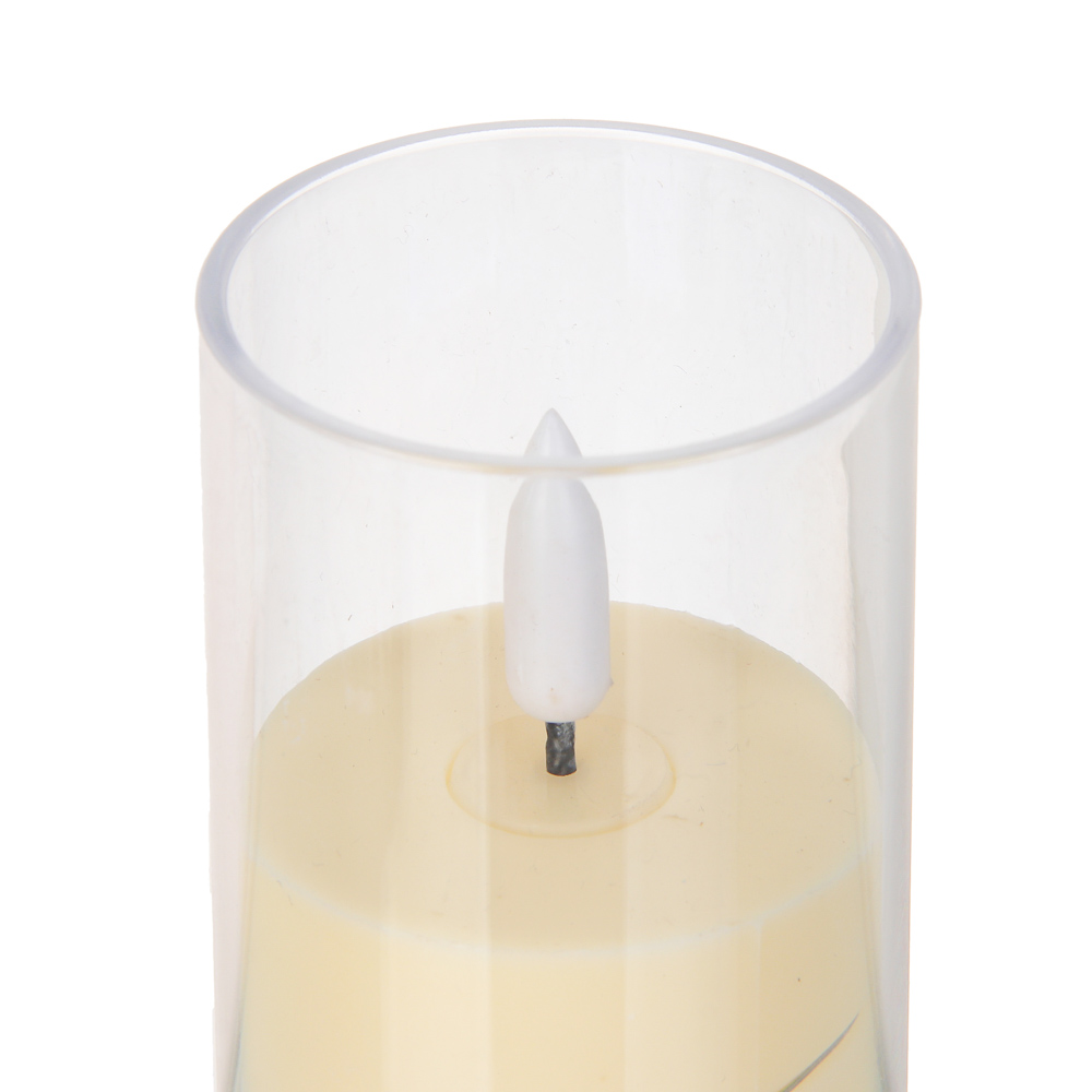 СНОУ БУМ Светильник декоративный LED в виде свечи в стакане, 5,5x10,5см, PP, PS, 3хAG13, 1 режим - #4