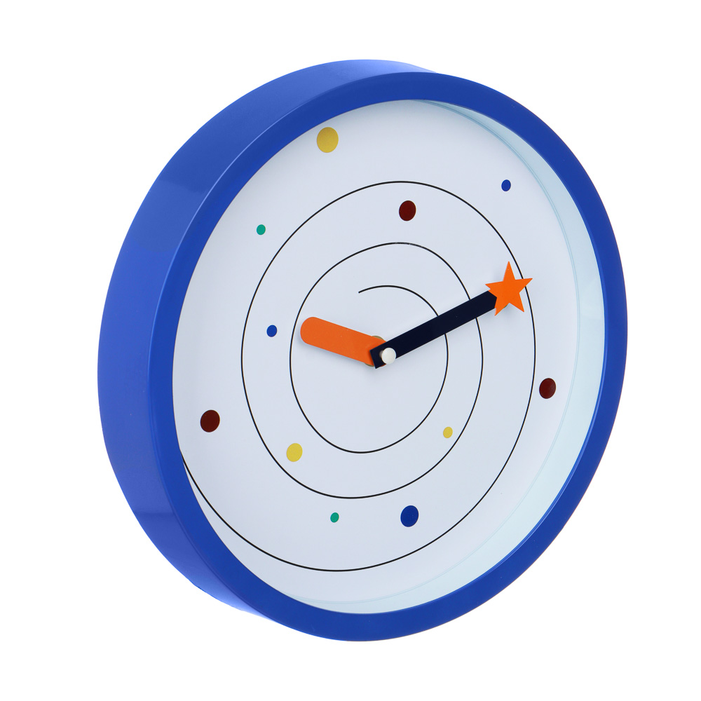 LADECOR CHRONO Часы настенные круглые, пластик, 25,4х25,4х4,2 см, 1xАА, синие, арт.2-17 - #2