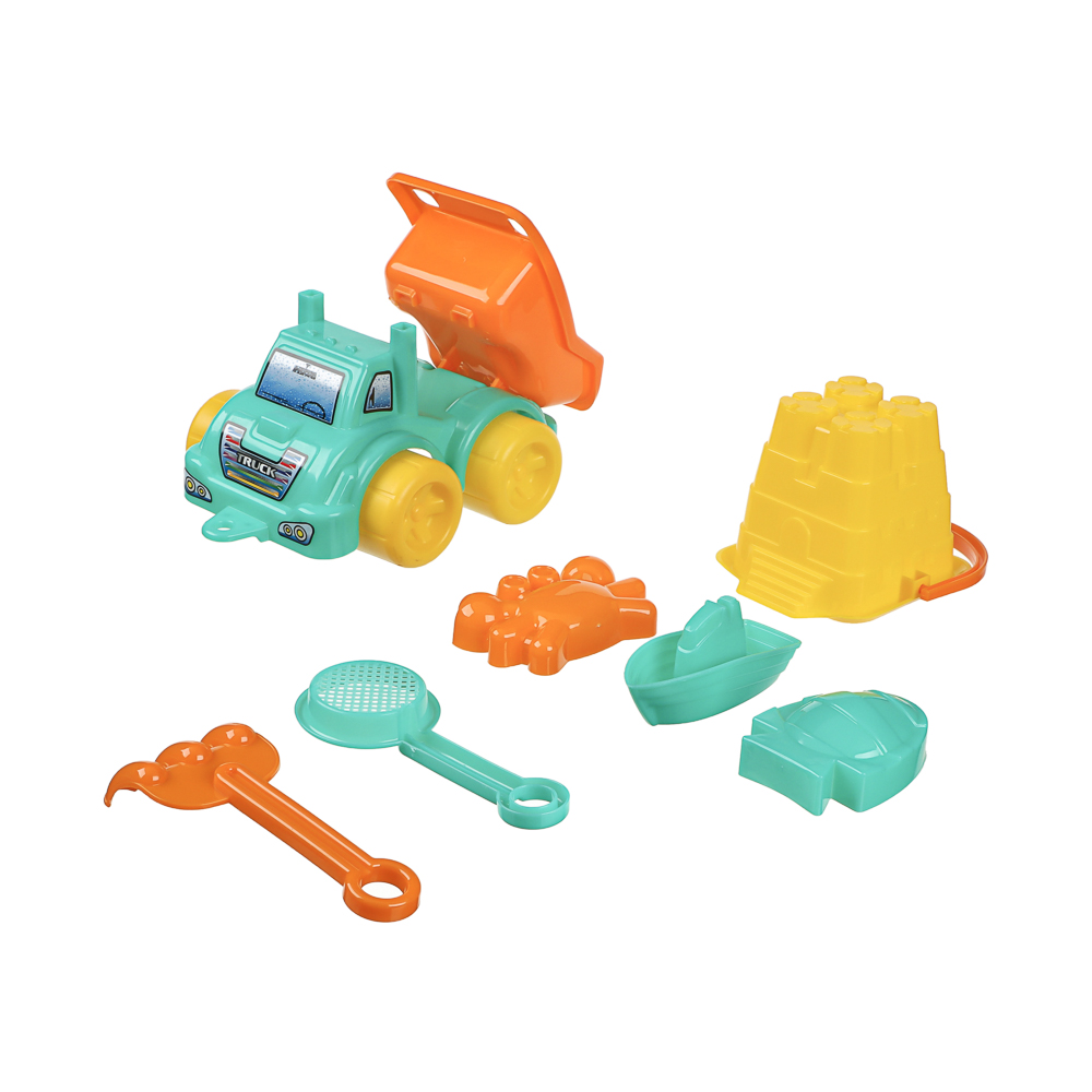 Набор для игр в песке "Машинка-грузовик", ИГРОЛЕНД, 7 предметов, пластик, для детей 3+ - #4