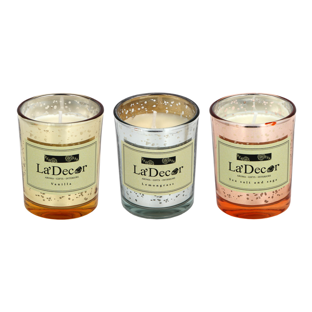 Свеча ароматическая LADECOR, золотистый, 5,5x6,5 см - #4
