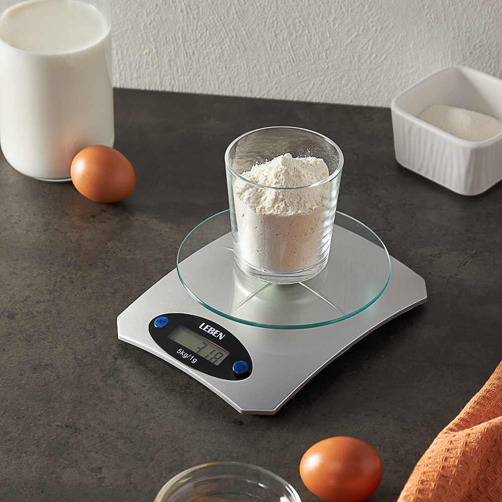 LEBEN Весы кухонные электронные, нагрузка до 5 кг, пластик, стекло, 20x15x4,5 см - #12