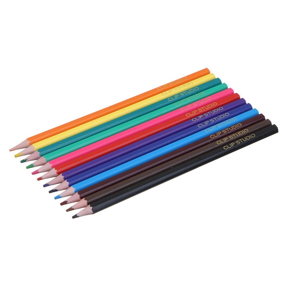 Котик с Крыльями Карандаши 12 цветов шестигранные заточенные, улучшенное письмо, пластик, в карт.кор - #3