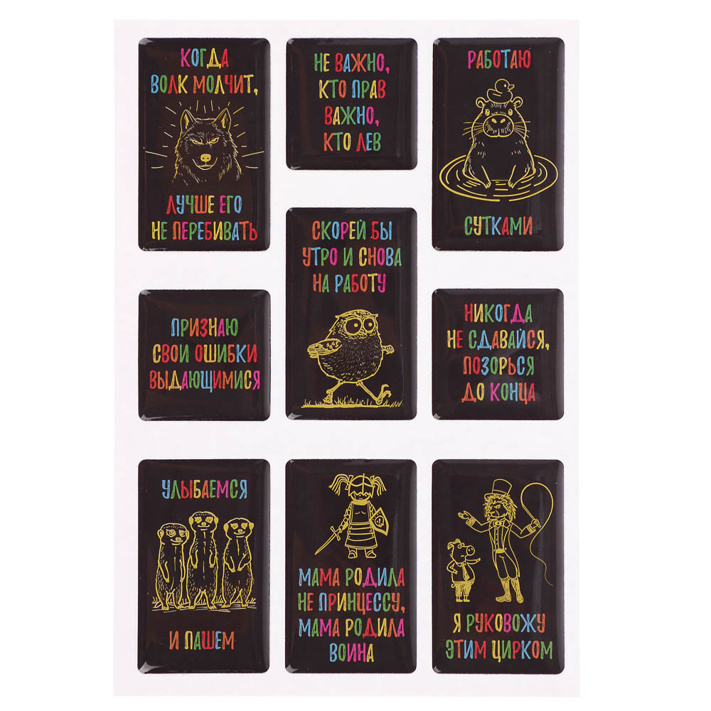 Наклейки эпоксидные Фразы 4 в ассортименте - #7
