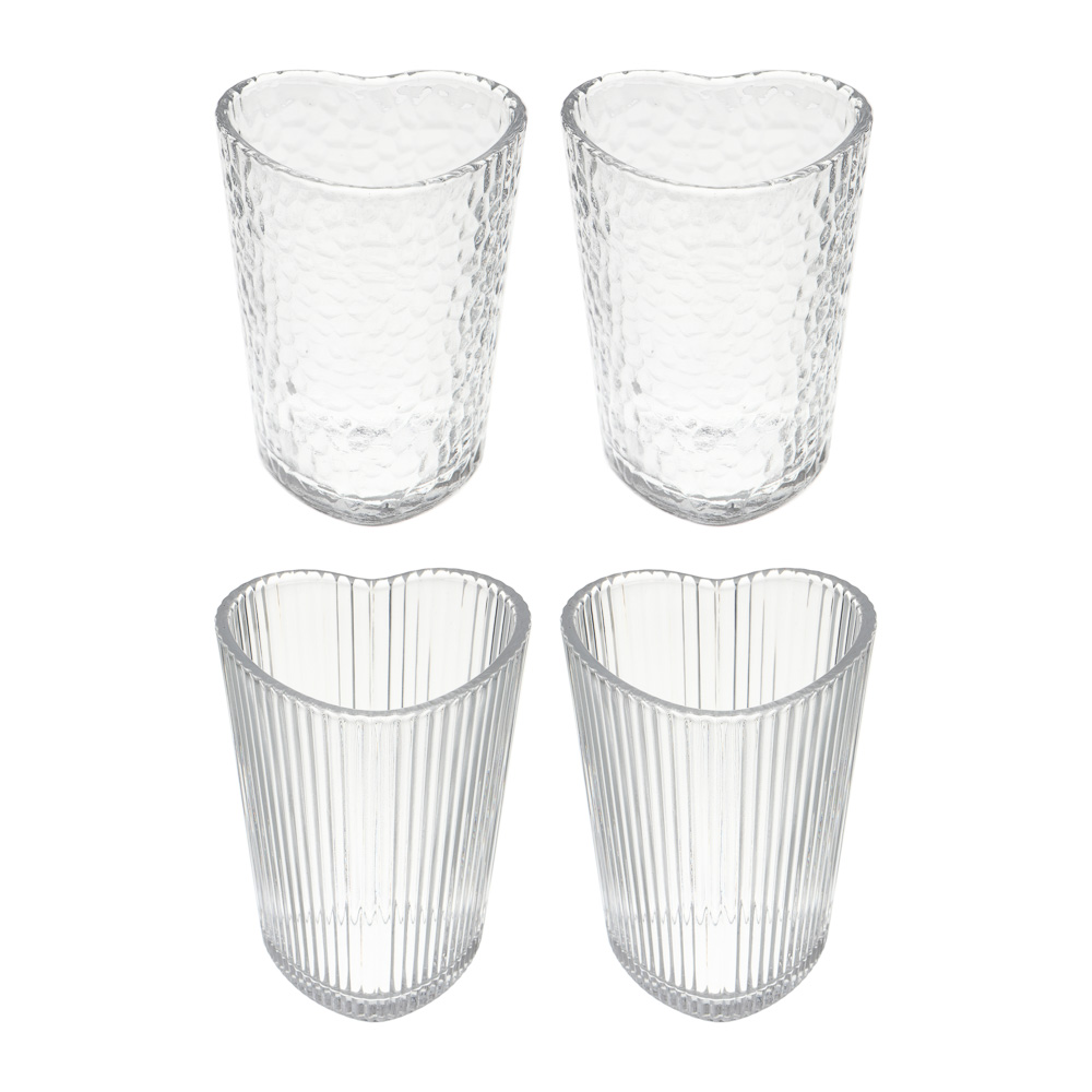 Набор бокалов для напитков тм LADECOR "Сердце" 200 мл, 2 шт, стекло - #1