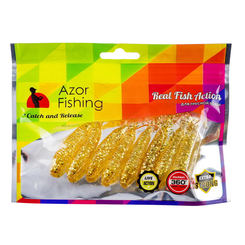 Приманка мягкая AZOR FISHING Shad, силикон, 7см, 8шт., 3 цвета - #3