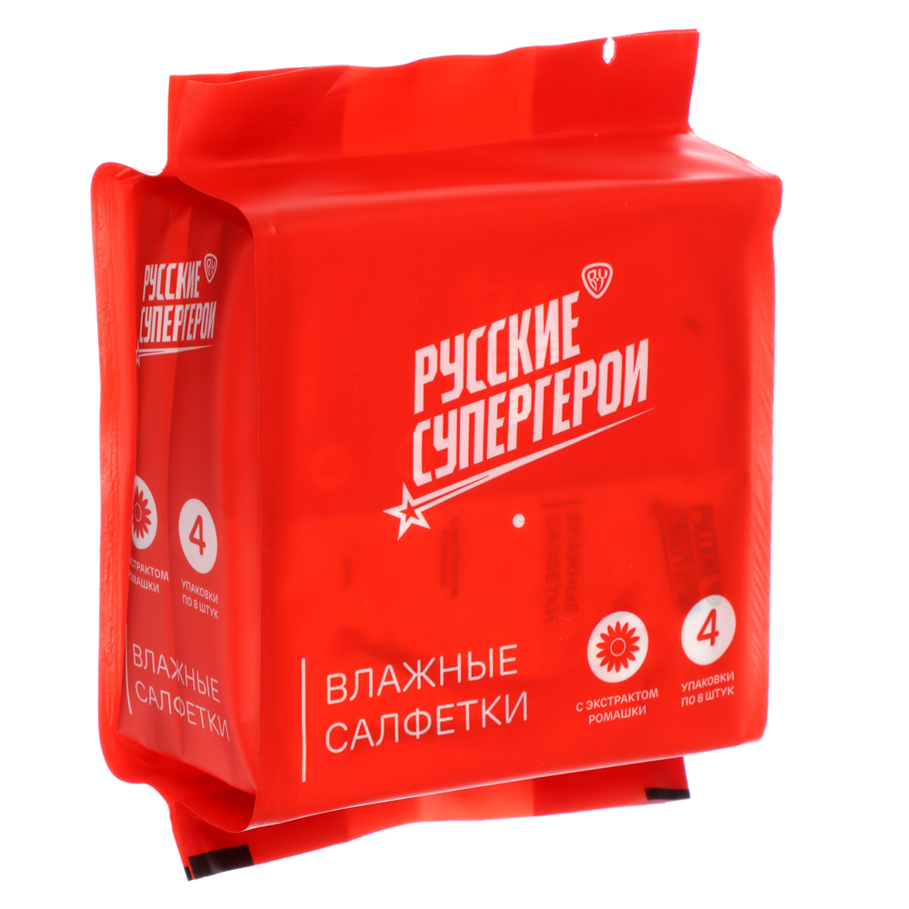 BY Русские Супергерои Влажные салфетки, мини, 4 упаковки по 8 шт - #2