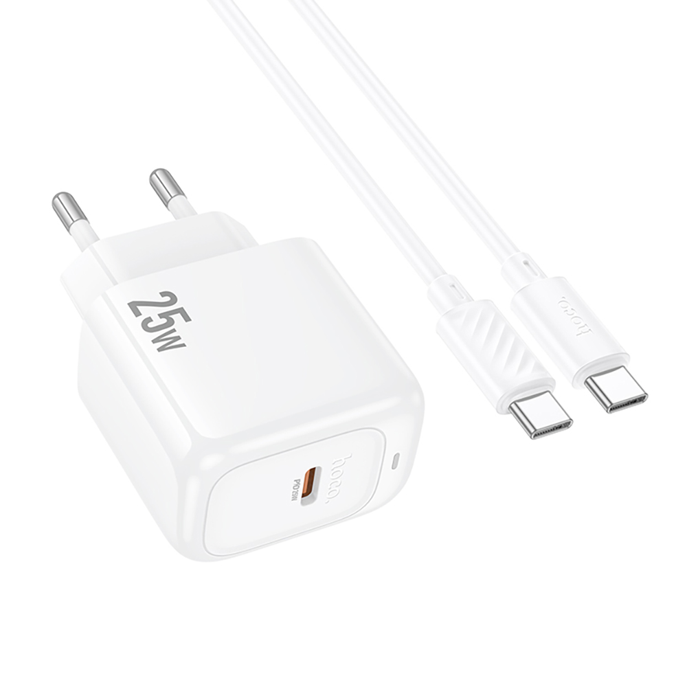 Комплект СЗУ hoco. модель CS53A, USB-C, PD25Вт, каб. C-C, белый - #3