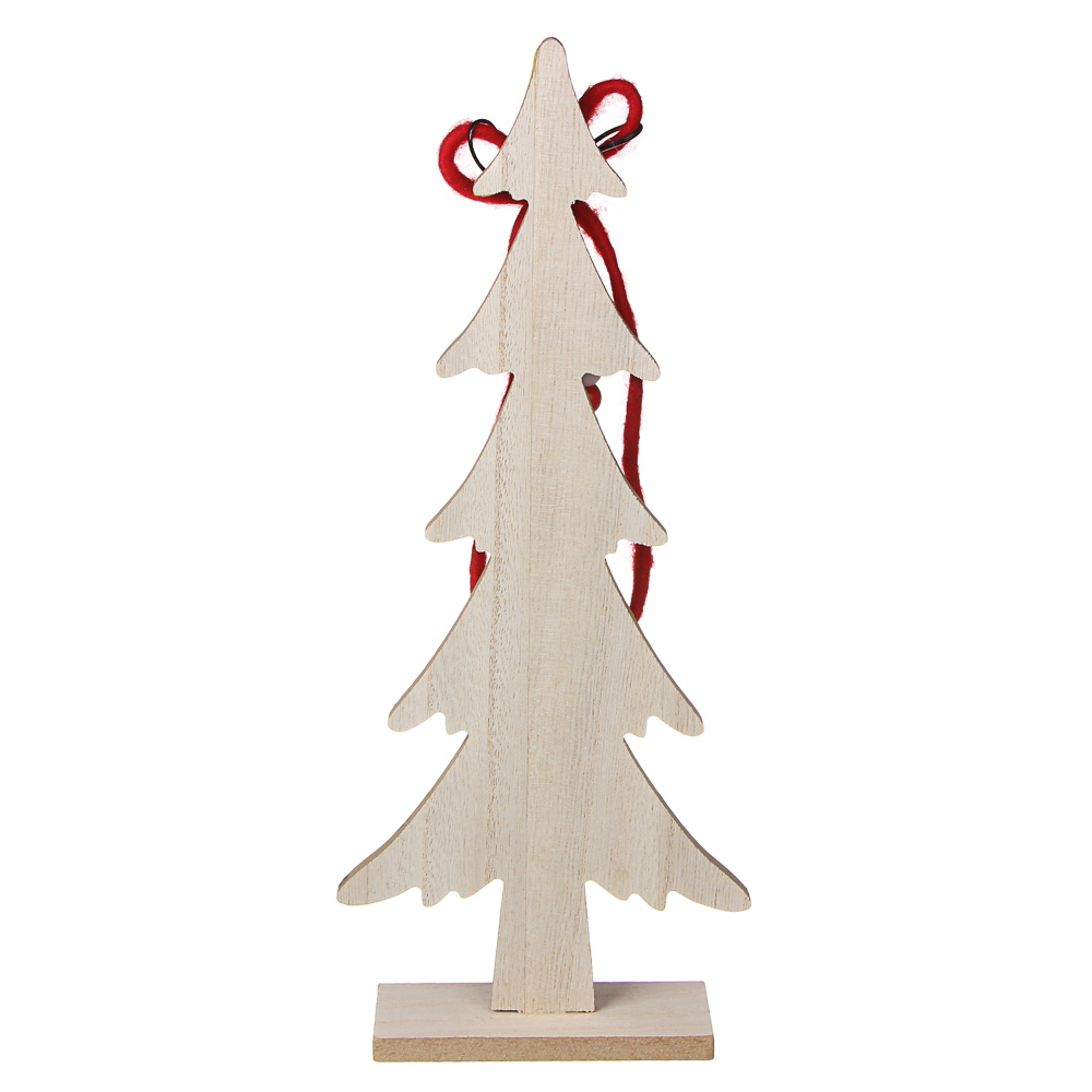 СНОУ БУМ Сувенир в виде елки с декором из бусин, 35 см, дерево, текстиль - #3
