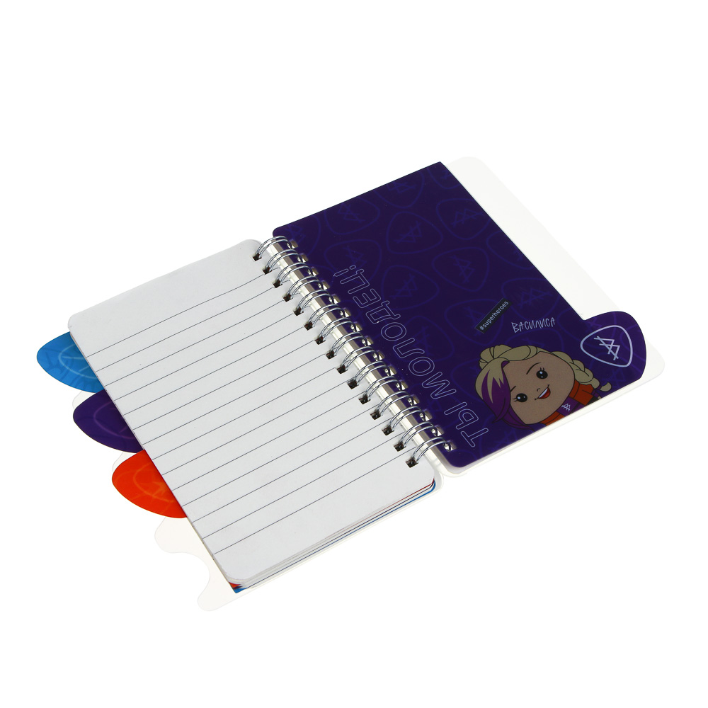 BY Русские Супергерои Записная книжка на пружине 10,5х14см, "Кавай", 64л., 4 разделителя, пласт.обл. - #9