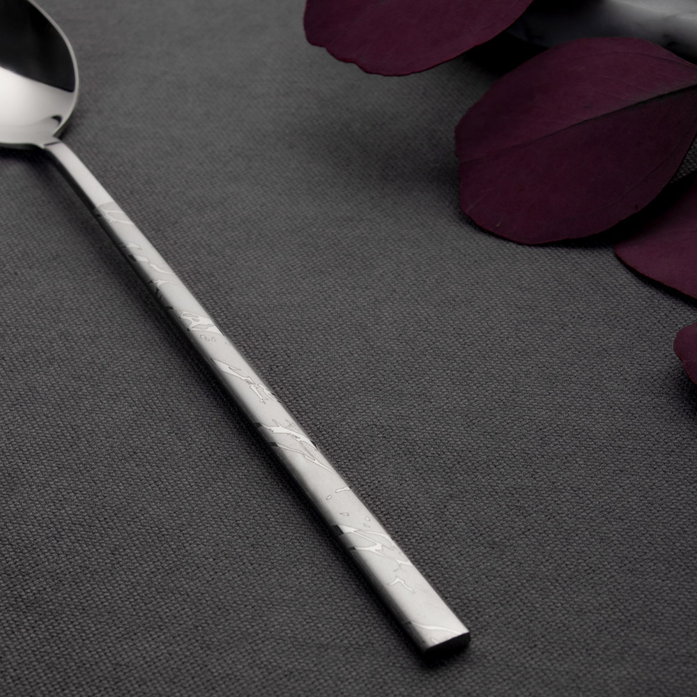 Ложка десертная с удлиненной ручкой "Мрамор", 21см, нерж.сталь - #8