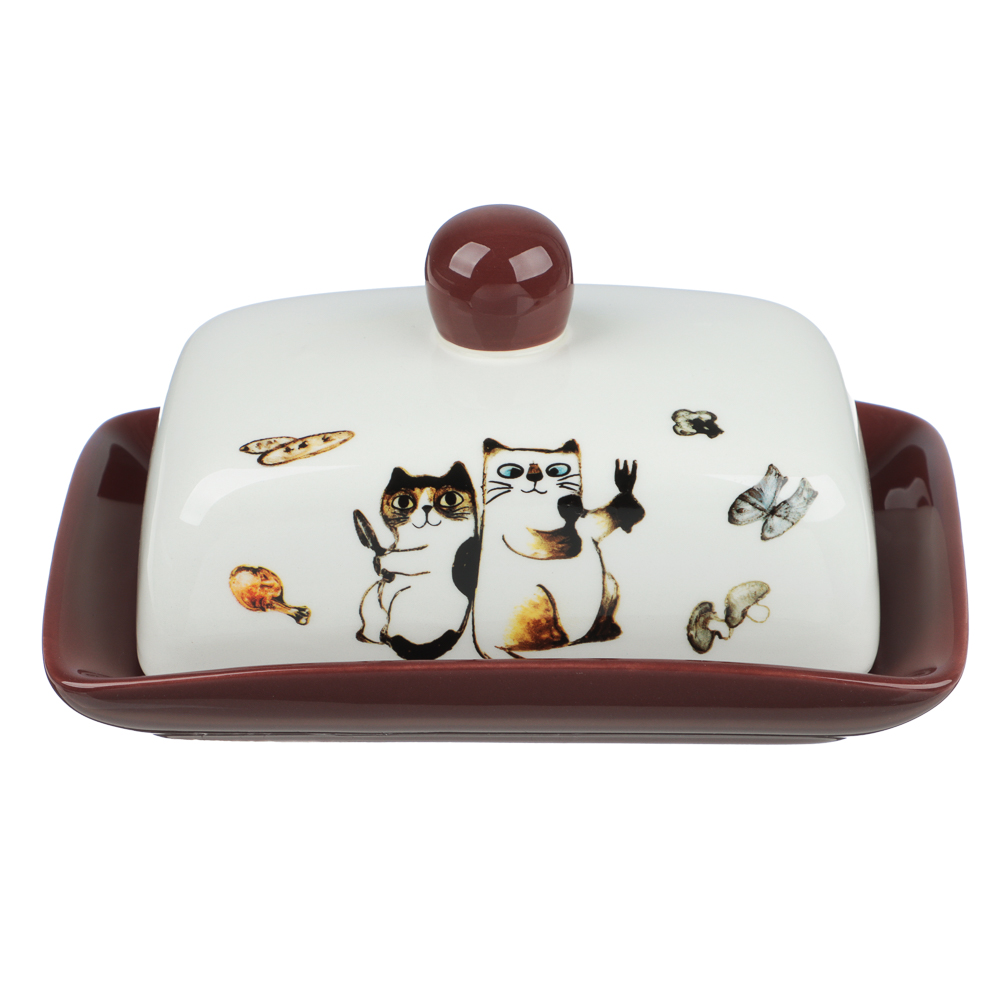 Масленка 17х12,5х8,3см, тм MILLIMI Котовасия, керамика - #3