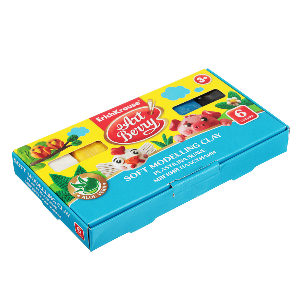 Erich Krause Пластилин мягкий 6 цветов 120г, с алоэ вера, со стеком, в картонной коробке, 41780 - #2