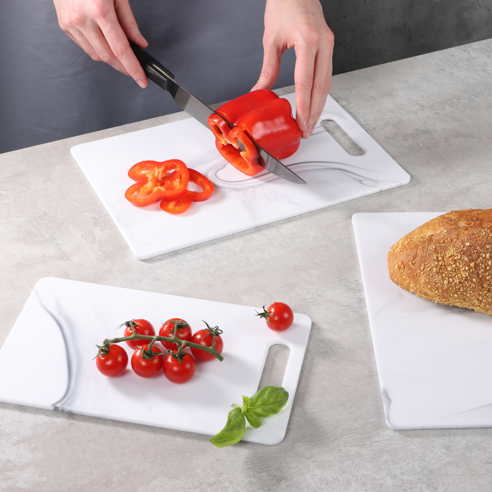 SATOSHI Мрамор Набор досок разделочных 3шт 36,5х27,5х0,6см, 30х20х0,6см, 25х15х0,6см, пластик - #11