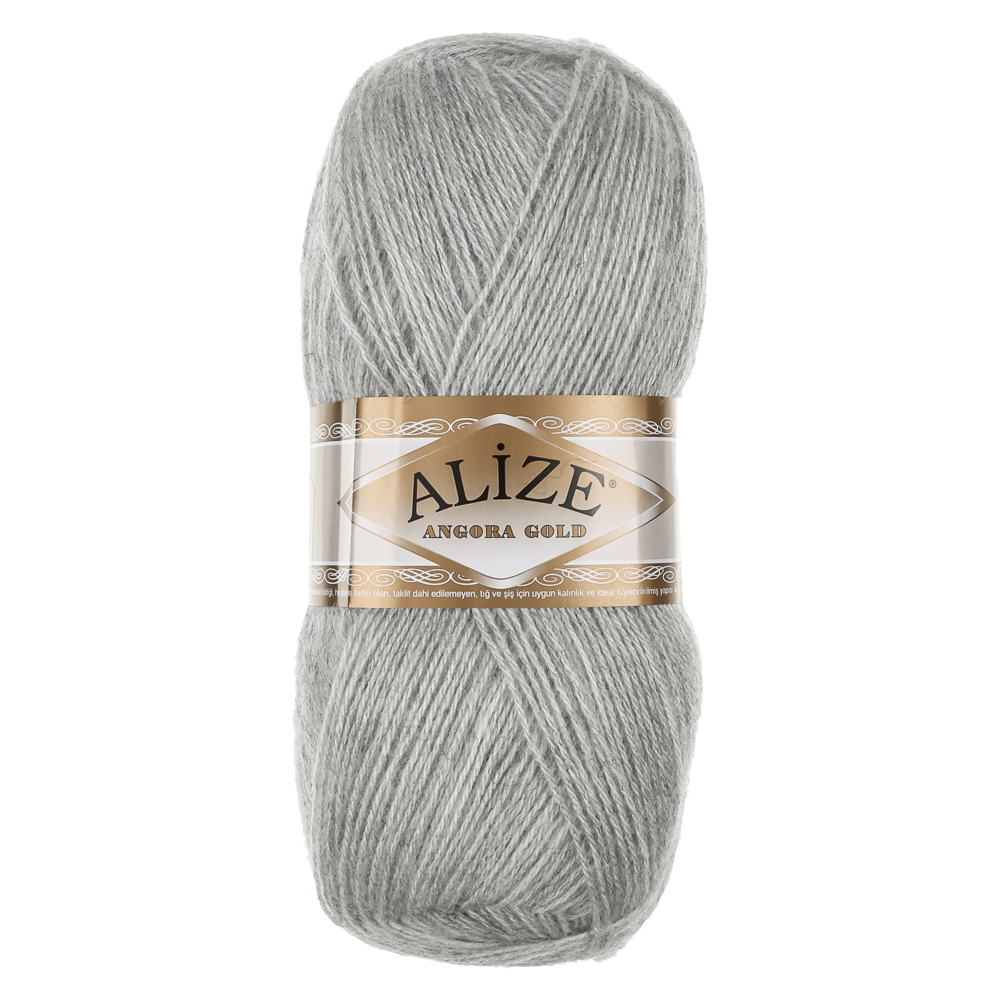 Пряжа Angora gold/Ализе 100г/550м 10 % мохер 10 % шерсть 80 % акрил (208-светло-серый меланж) - #1