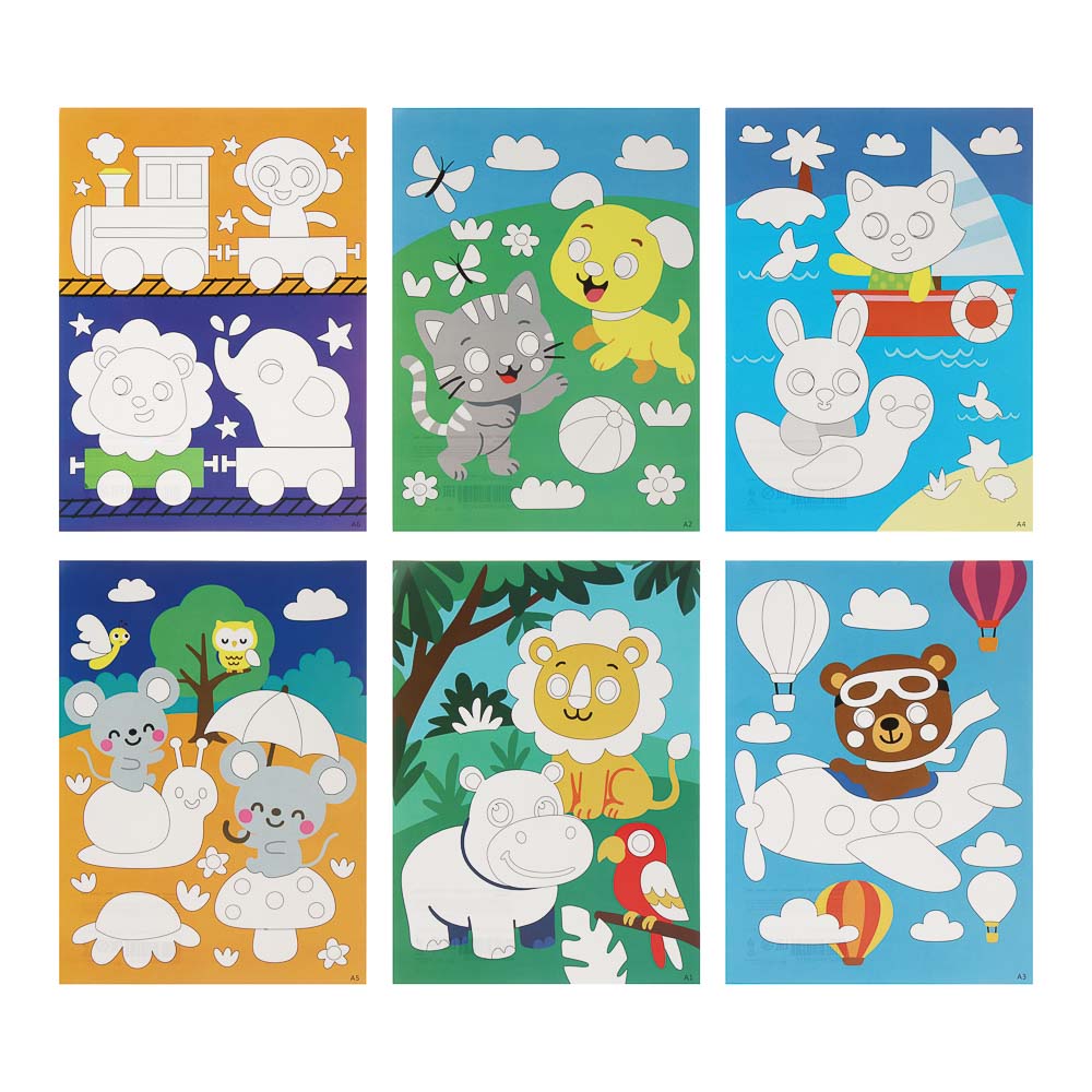 ХОББИХИТ Аппликация самоклеящаяся "Микс", бумага, ЭВА, 21х27см, 8-12 дизайнов - #2