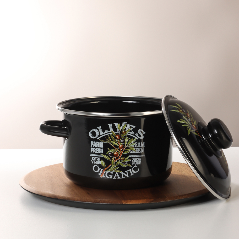 Ветка оливы Кастрюля эмалированная 2л - #6