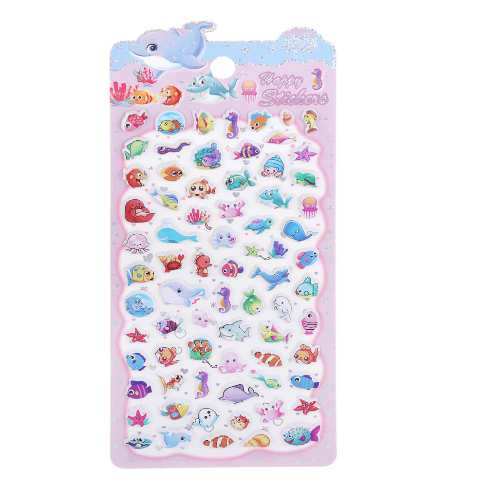 Набор наклеек "Каваи" 10х21,7см, объёмные, пластик, микс 8 дизайнов - #3