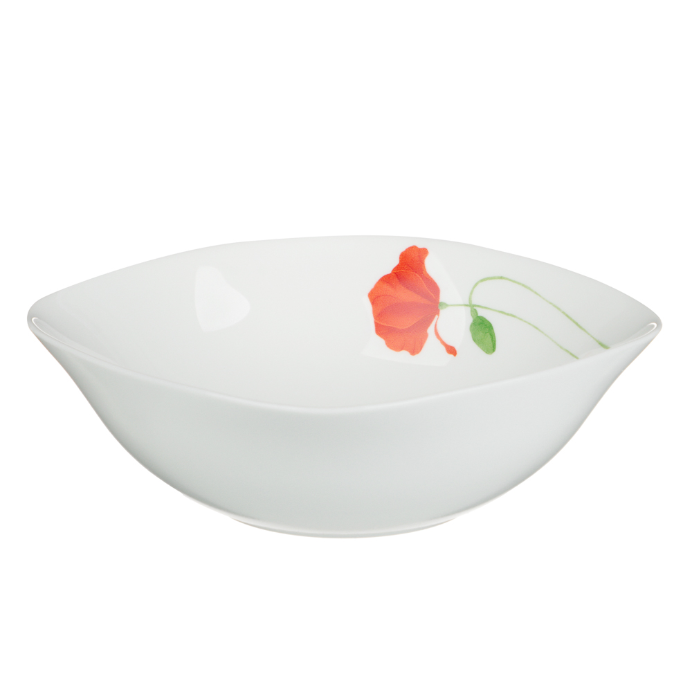 MILLIMI Маки Салатник, опаловое стекло, 480мл, 16.5х5.5см, квадратная форма - #1