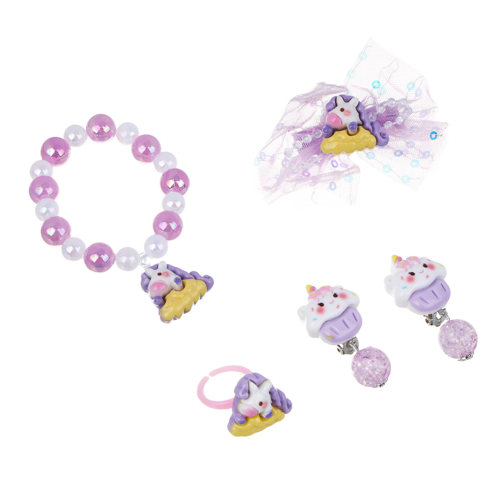 Набор детской бижутерии BY Русские супергерои: браслет, кольцо, клипсы, заколка, 3 дизайна - #7