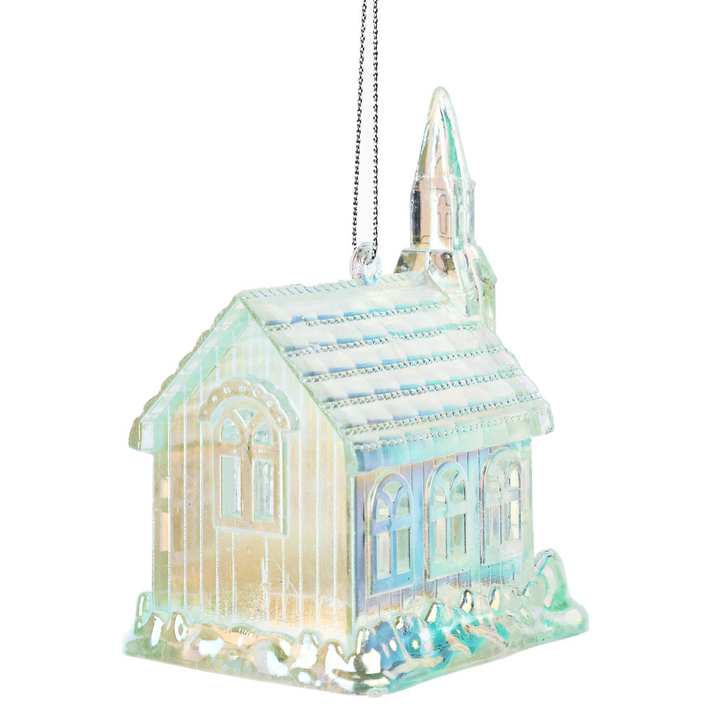 СНОУ БУМ Подвеска декоративная "Домик", 7.5х5.5х9.5 см, акрил, зеленый - #4