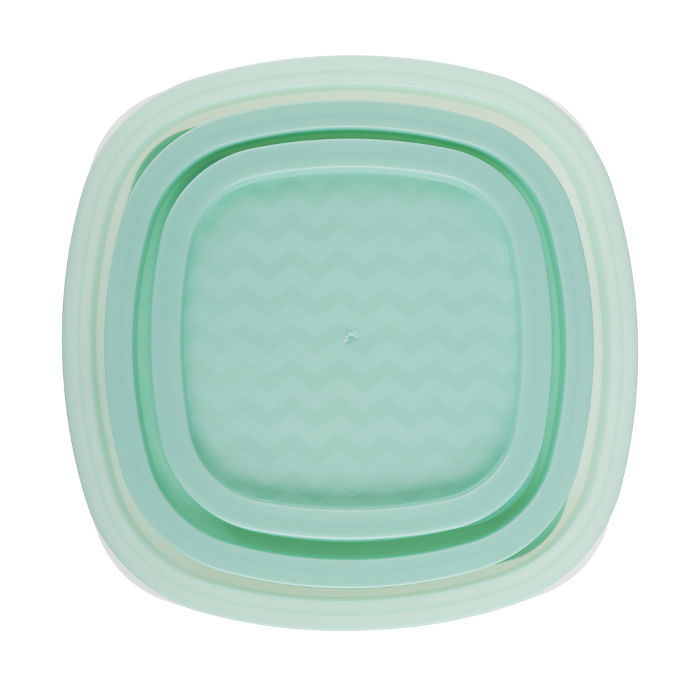 Набор квадратных контейнеров пищевых 3шт (0,9л; 1,55л; 2,65л), пластик - #4