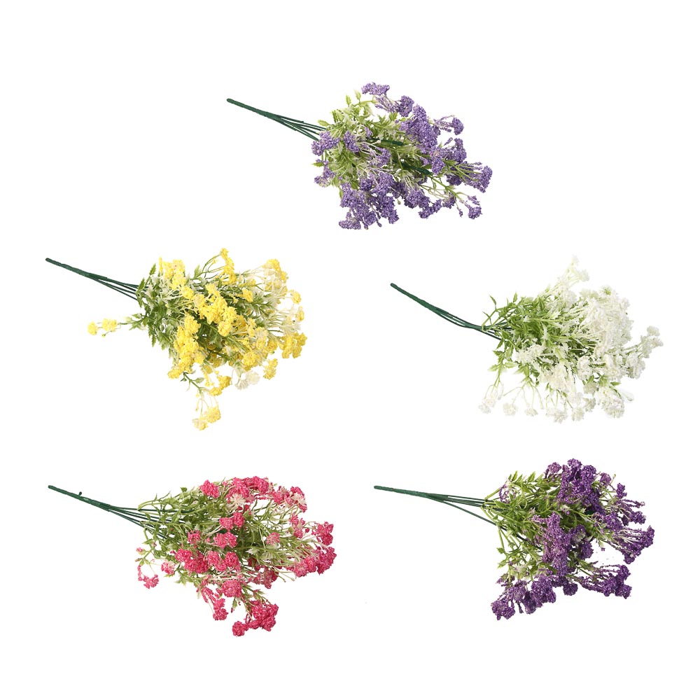 LADECOR Букет искусственных цветов, 5 веточек, 33-35см, пластик, проволока, 5 цветов - #1