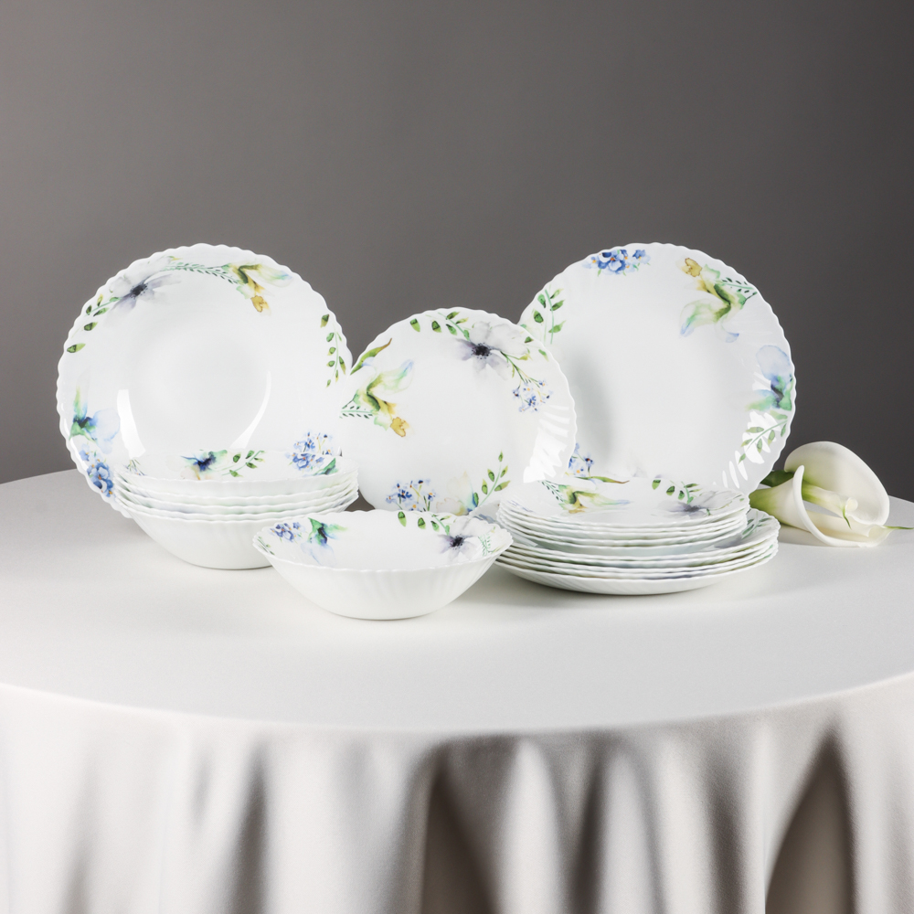 MILLIMI Шабер Набор столовой посуды 19 пр., опаловое стекло - #11