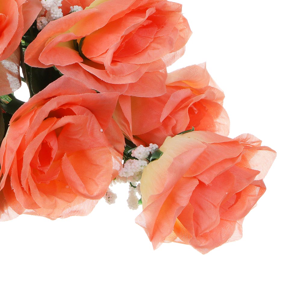 LADECOR Букет искусственных цветов в виде раскрытых роз с гипсофилами, 36-43 см, 6 цветов - #4