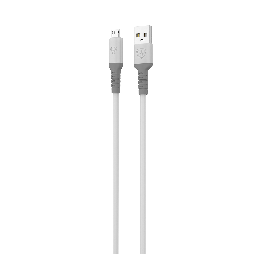 BY Кабель для зарядки Powerful Micro USB, 1м, 3A, QC 3.0, силиконовая оплетка, белый - #3