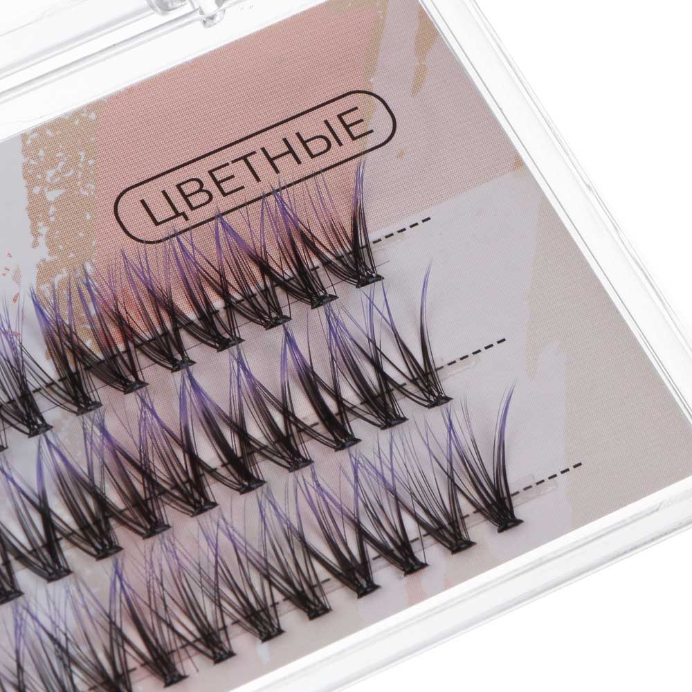 Пучки самоклеящиеся цветные 60 шт тм ЮНИLOOK, синтетика, 12мм, объем 20D, изгиб C, 6 цветов - #5