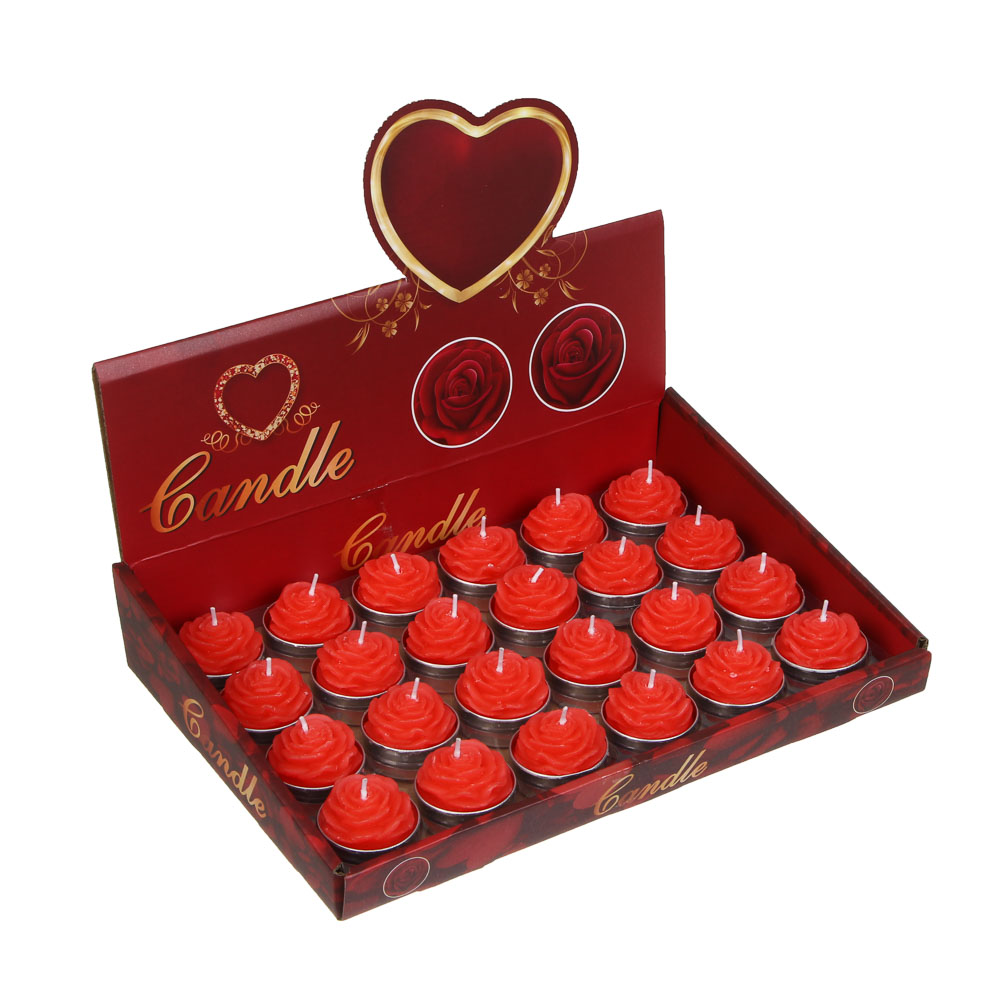 Свеча тм LADECOR "Роза" 3,8x3,8x4,5 см, парафин - #3