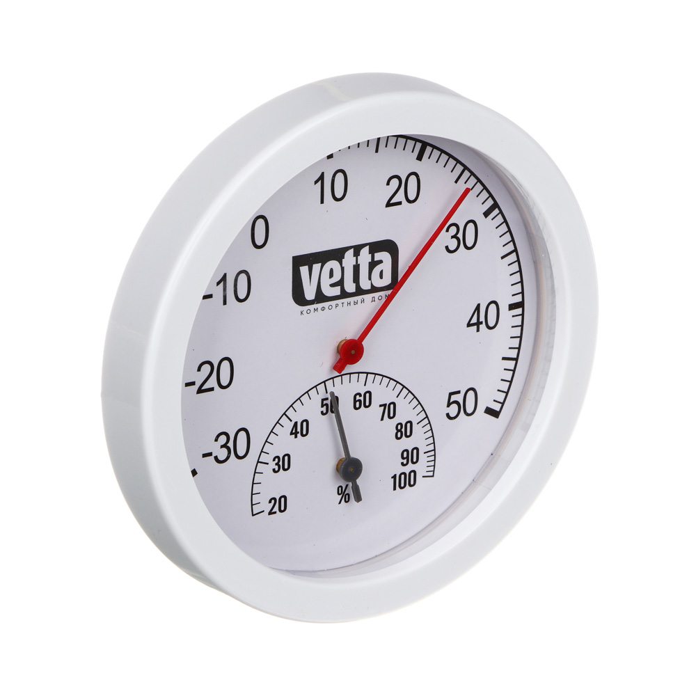 VETTA Термометр круглый, измерение влажности воздуха, блистер, 12,5см, пластик, металл - #2