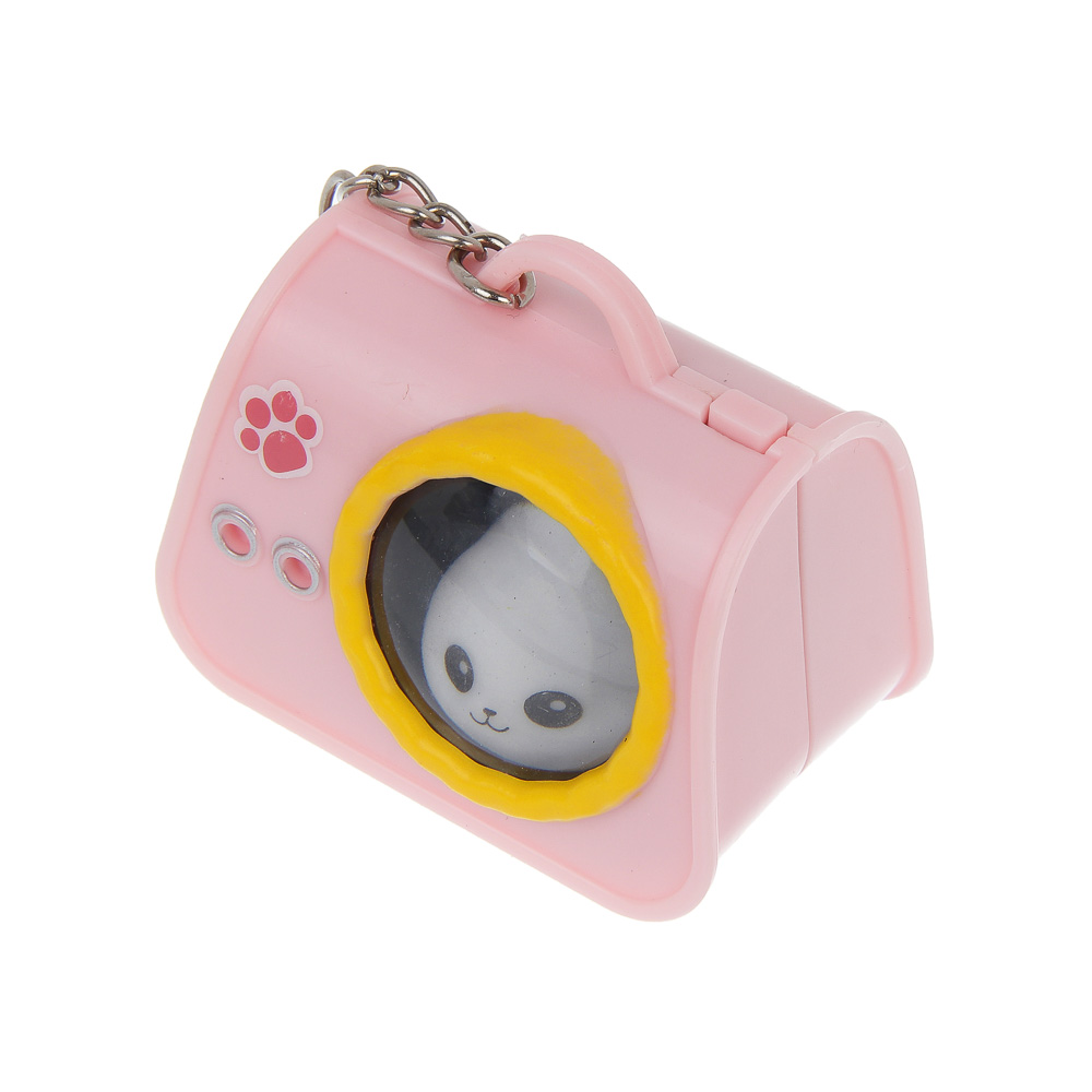 Игрушка брелок "Питомец в сумочке", ИГРОЛЕНД, ABS, 14х12 см, 3хAG10, 3 дизайна - #6