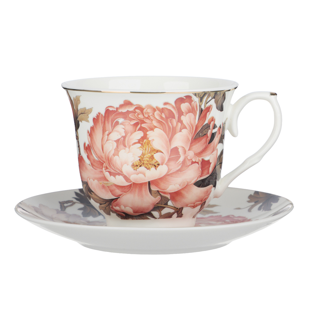 Набор чайный 2 пр., 225мл, MILLIMI, Пионы, фарфор - #1