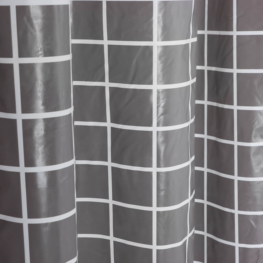 Шторка для ванной тм VETTA Квадро, ПЕВА 60г/м2, 180x200см, серый цвет - #2