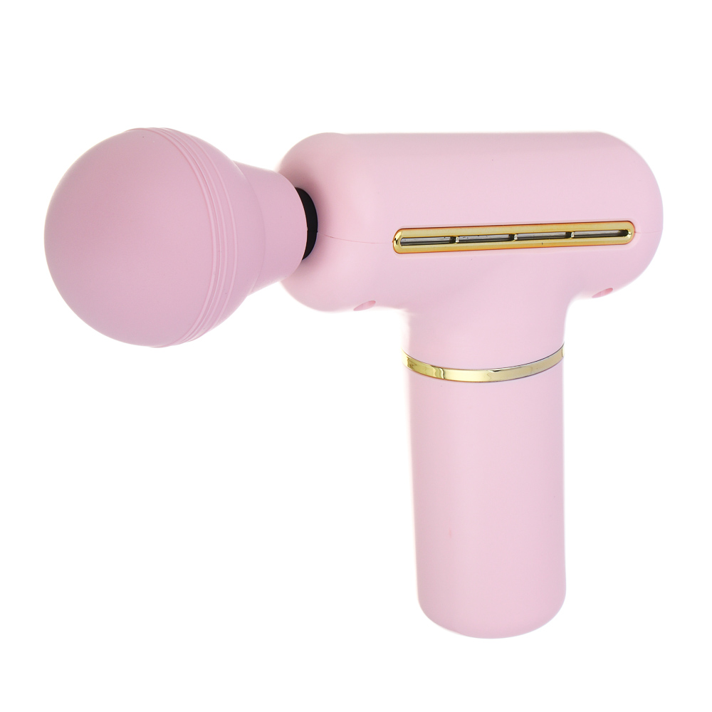 LEBEN Массажёр перкуссионный, 4 режима, розовый, 1200 мА/ч, сила удара 10-12кг - #1