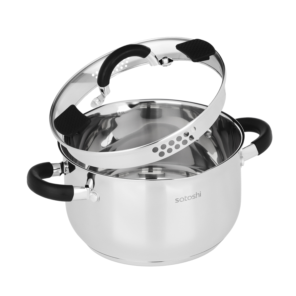 SATOSHI Арбон Кастрюля 20х11,5см, 3,4л, со стекл. крышкой, индукция - #7
