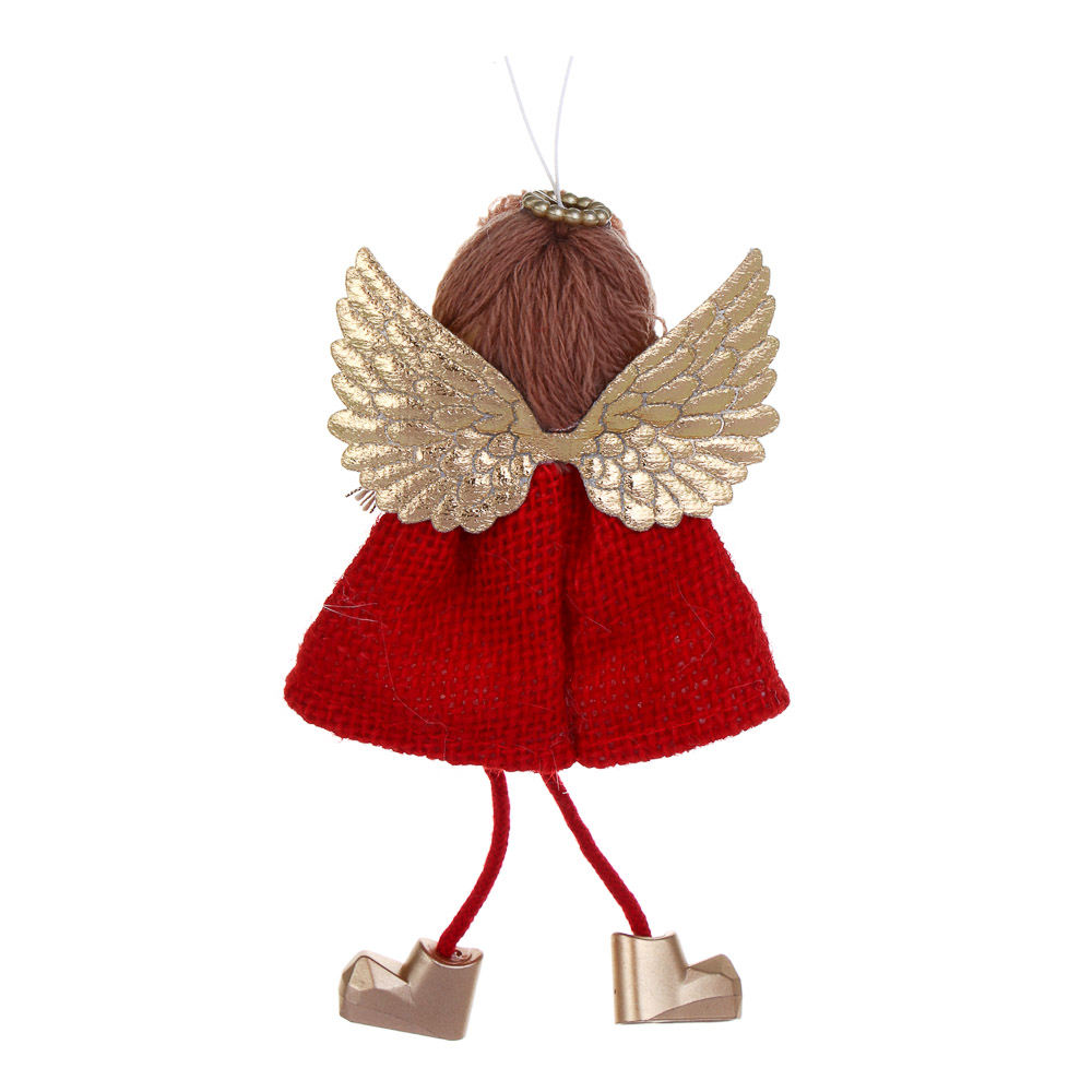 СНОУ БУМ Сувенир елочный Ангел 15 см, полиэстер, красный, 3 вида - #4