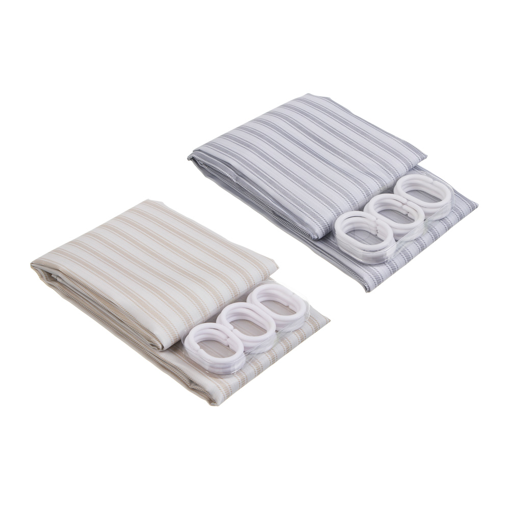 Шторка для ванной тм VETTA Ноа, полиэстер 90гр., 180x180 см, 2 цвета - бежевый, серый - #2