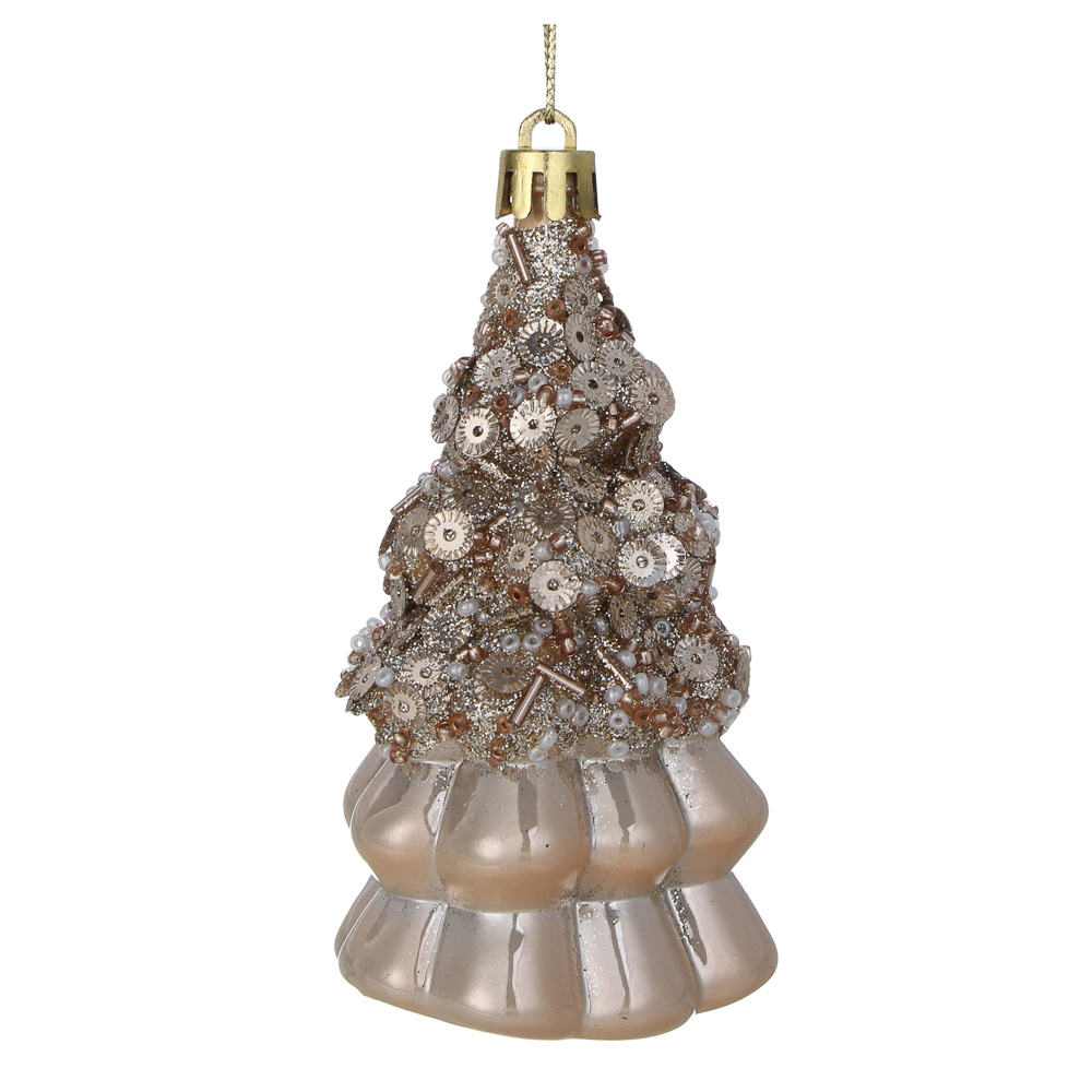 СНОУ БУМ Подвеска декоративная "Елочка", 11х5.7х4.8 см, 1 шт, пластик, глиттер, 3 дизайна - #2