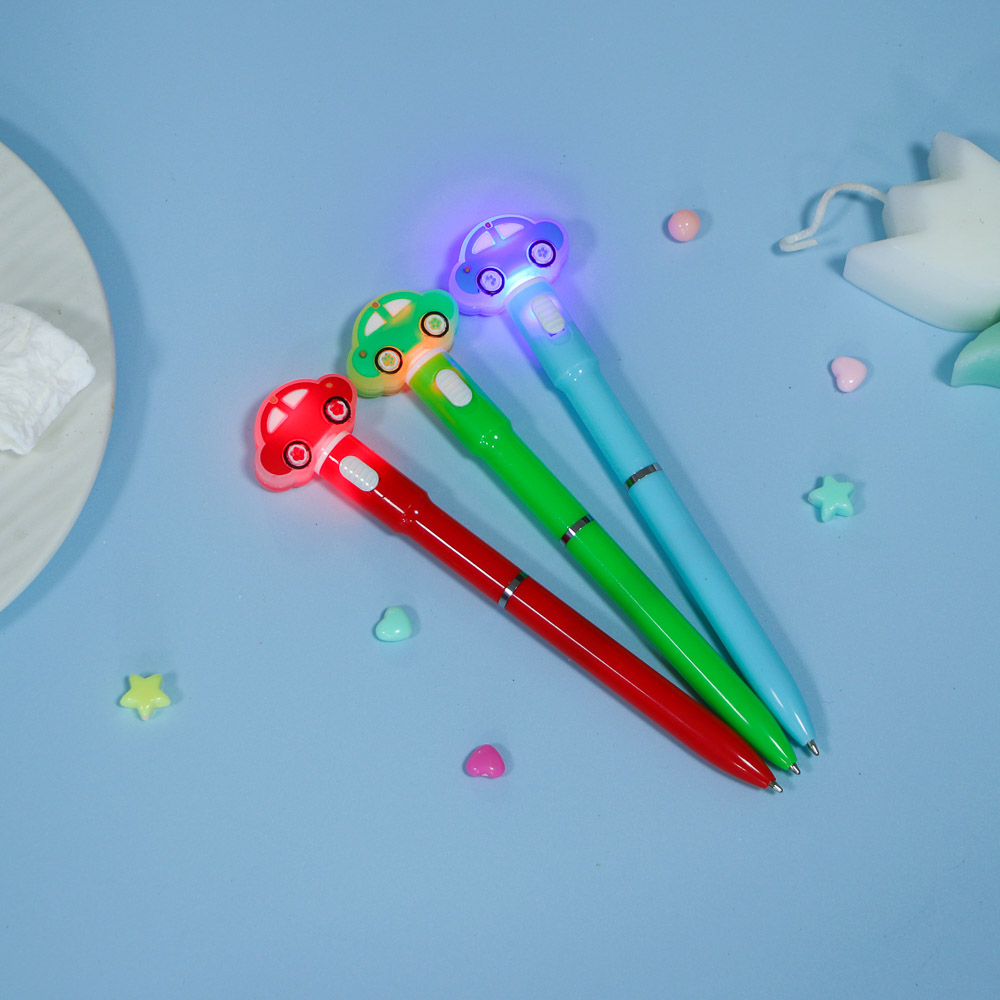 Ручка шариковая синяя 0,7мм, с LED подсветкой "Машинка", 3 вида - #6