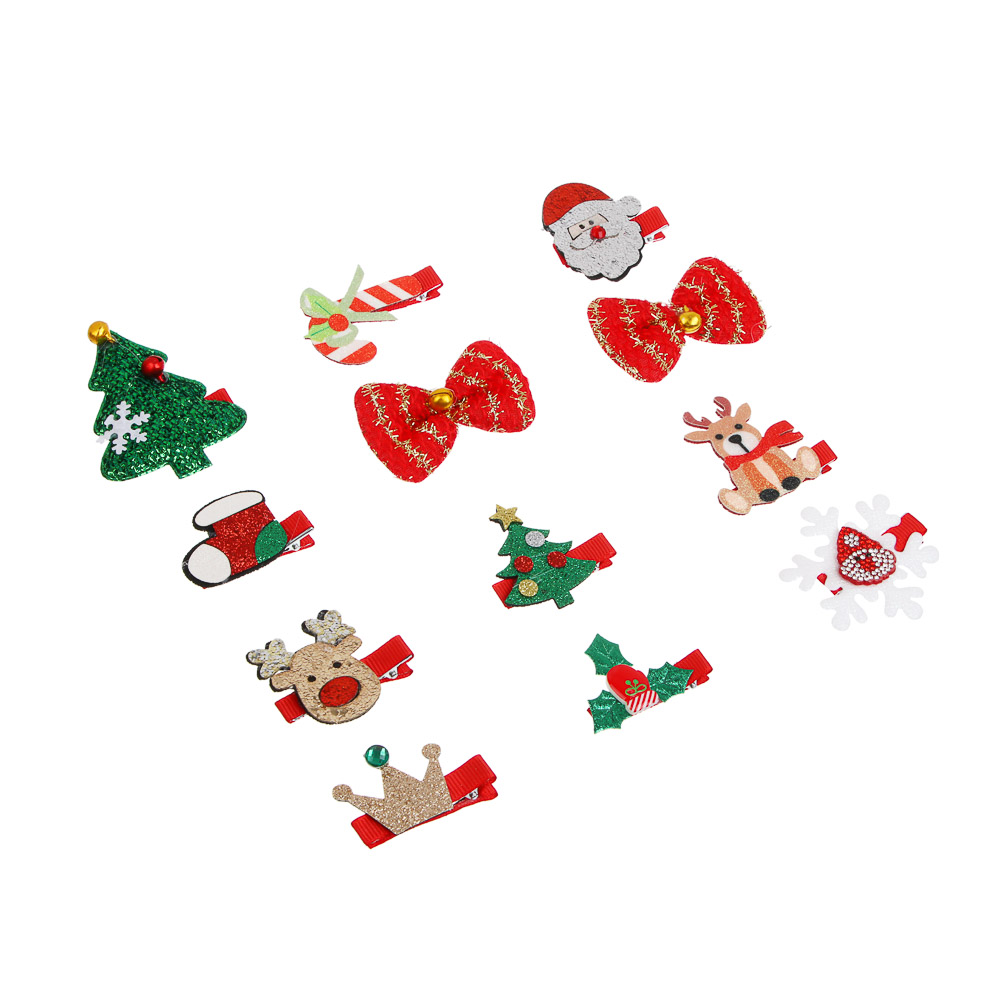 Заколка для волос 2 шт, тм ЮНИLOOK, 1-6,5см, металл, полимер, 6 дизайнов, #1 - #1