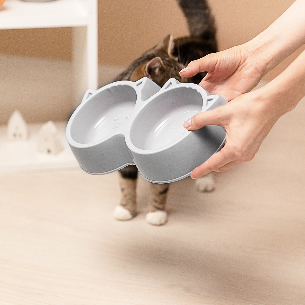 VETTA Миска для домашних животных двойная, пластмасса, 27х14,5х5 см, 400 мл - #10