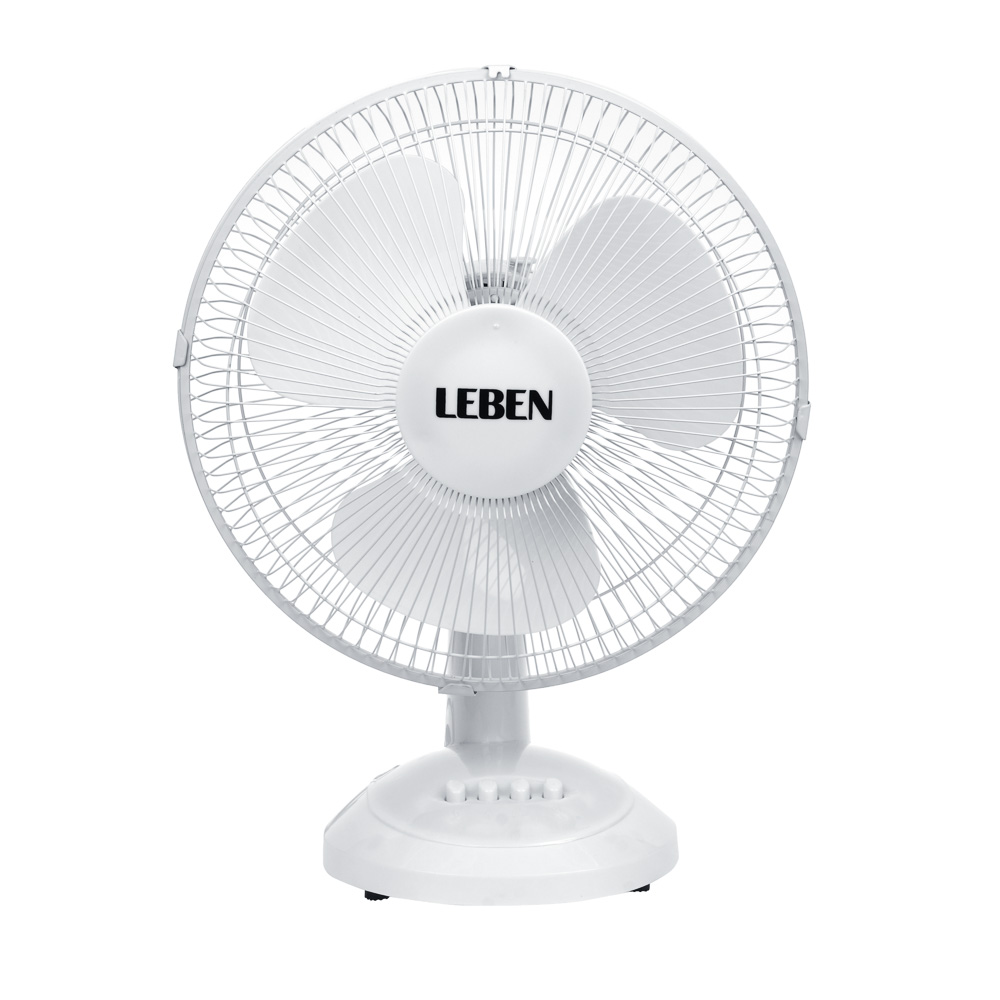 Вентилятор настольный тм LEBEN 45Вт, 3 скорости, диаметр 34см, 220в, белый - #1