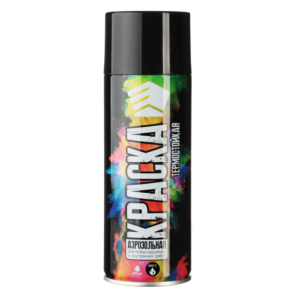 ЕРМАК Краска аэрозоль, 400 мл, термостойкая, черная - #1