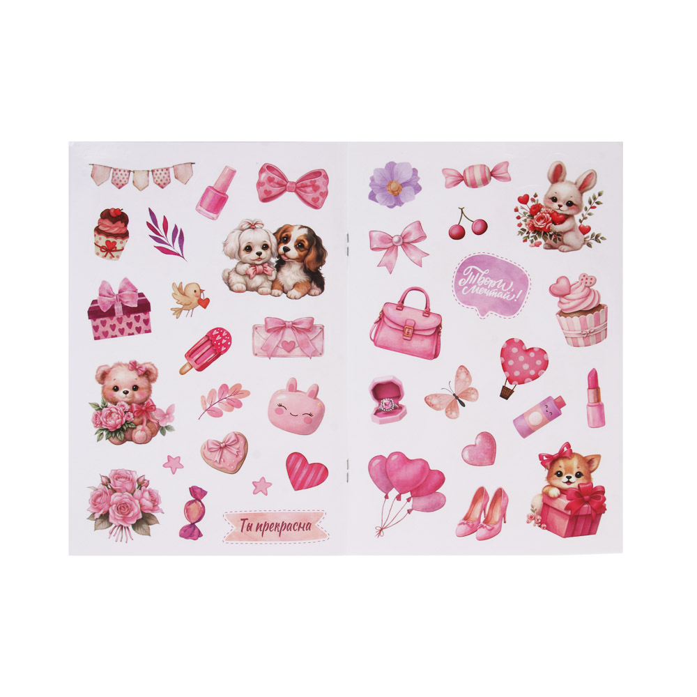 ХОББИХИТ Альбом " Sticker book" 21х14см, картон, бумага, 4 дизайна - #4