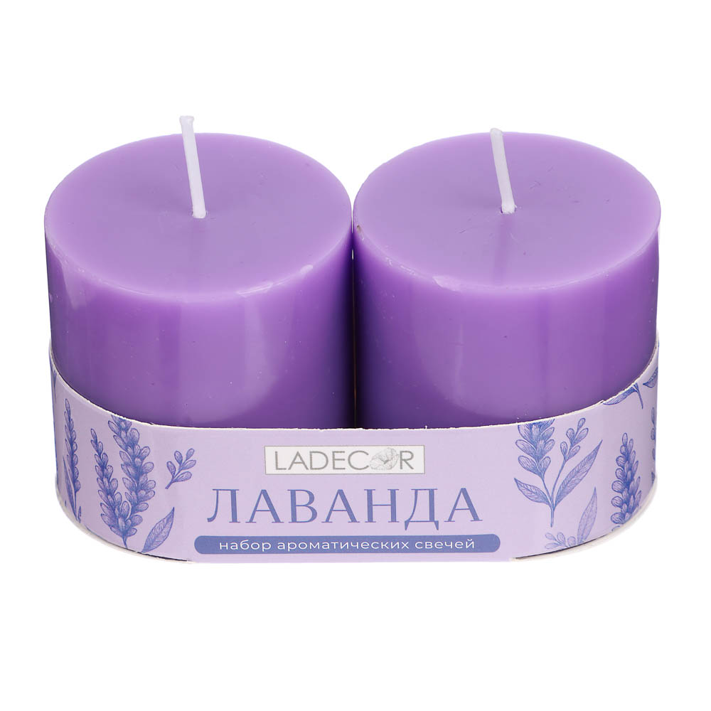 LADECOR Набор свечей, 2 шт, 5x5 см, парафин, 6 цветов - #14