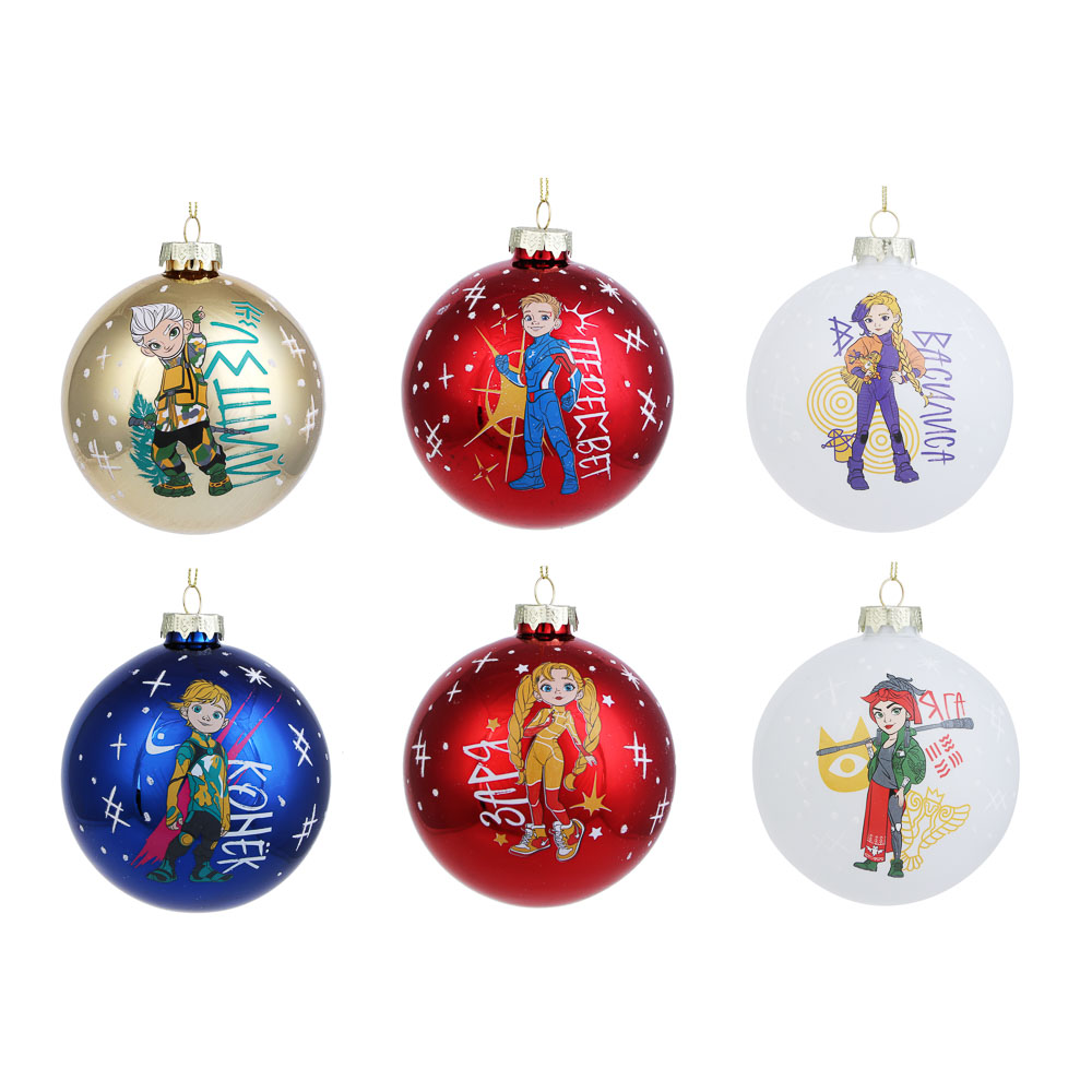 BY Русские Супергерои Шар стеклянный с рисунком, 10 см, 6+, 6 дизайнов - #1